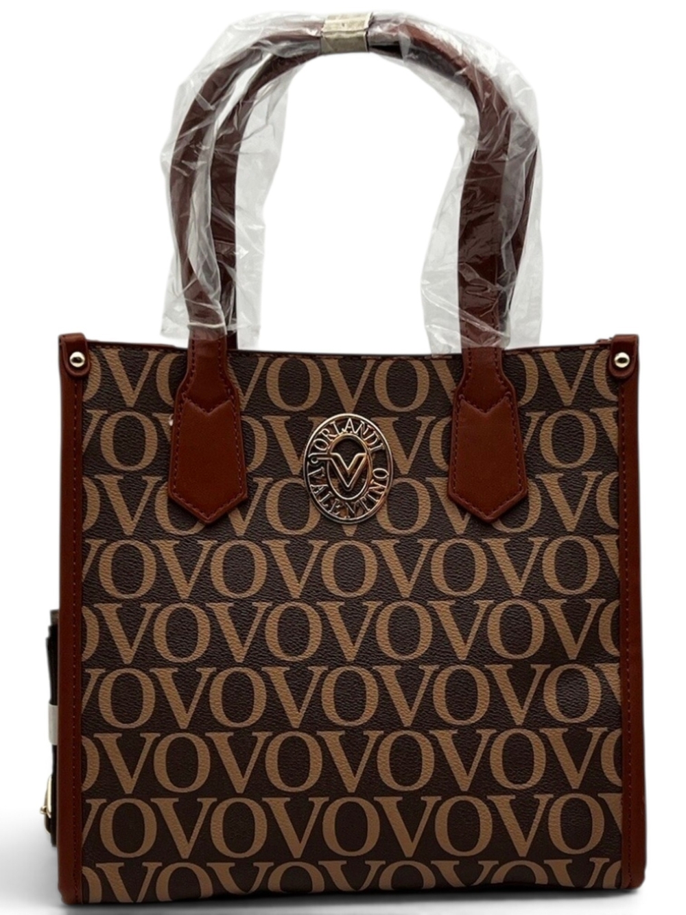Valentino Orlandi Brown Monogram Tote w/ Adjustable Strap (MSRP $200) NWT!